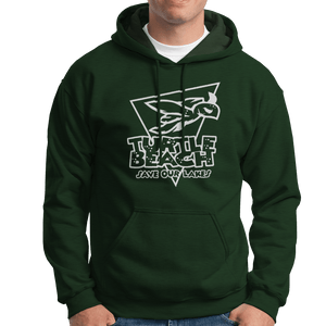 Turtle Beach Clothing park green save our lakes hoodie. Made in Canada 80% organic cotton