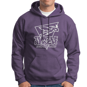 Turtle Beach Clothing purple sand  save our lakes hoodie. Made in Canada 80% organic cotton