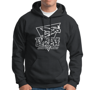 Turtle Beach Clothing charcoal  save our lakes hoodie. Made in Canada 80% organic cotton