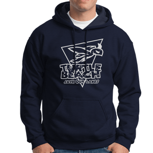 Turtle Beach Clothing midnight navy save our lakes hoodie. Made in Canada 80% organic cotton