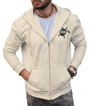Turtle Beach Clothing zip up hoodie eco Canadian made, 80% organic cotton